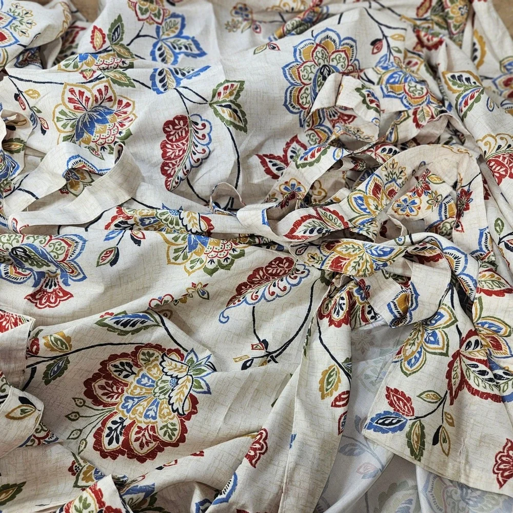 lot of 2 Renaissance Home Fashion Colette Printed Drape Shade Jewel Floral 44x63